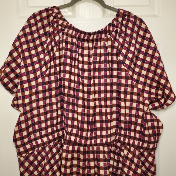 NWT Ava & Viv Brown Purple Gingham Dress Size 4X - Picture 7 of 12